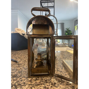 Brooks Brothers Hanging Brass Cabin Lantern - Antique Very Rare!